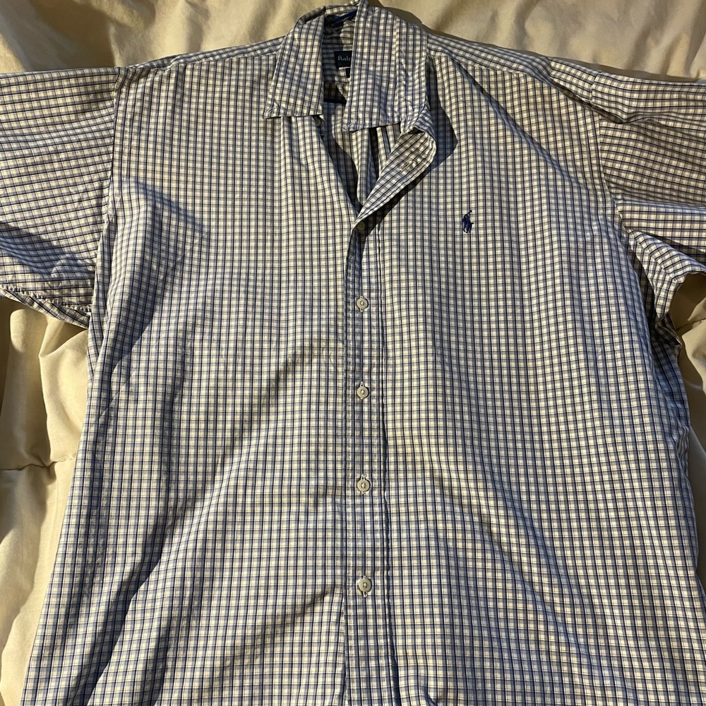 Ralph Lauren, long sleeved polo button down.